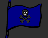 Disegno Bandiera dei pirati pitturato su michelangelo