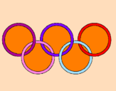 Disegno Anelli dei giochi olimpici  pitturato su prinsessa