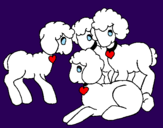Disegno Pecore pitturato su DEDE