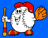 Disegno Pallina da baseball  pitturato su VINCENZO