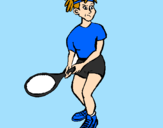 Disegno Ragazza che gioca a tennis  pitturato su  nicole   12