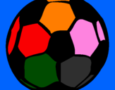 Disegno Pallone da calcio pitturato su Diego