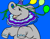 Disegno Elefante con 3 palloncini  pitturato su Laura