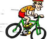 Disegno Ciclismo pitturato su ciclista