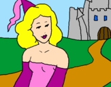 Disegno Principessa e castello  pitturato su alessandra
