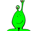 Disegno Mini-extraterrestre pitturato su verdik 3