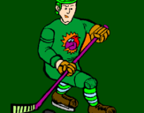 Disegno Giocatore di hockey su ghiaccio pitturato su MATTIA