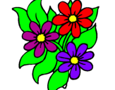 Disegno Fiorellini  pitturato su fiore