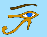 Disegno Occhio di Horus  pitturato su isabel