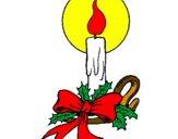 Disegno Candela di Natale pitturato su nuccia