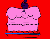 Disegno Torta di compleanno  pitturato su nadia pipitone