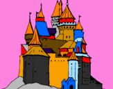 Disegno Castello medievale  pitturato su YASMINE CAI