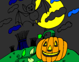 Disegno Halloween paesaggio pitturato su Daniela93