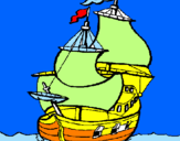 Disegno Barca  pitturato su Enrico