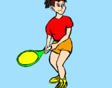 Disegno Ragazza che gioca a tennis  pitturato su Nicole