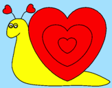 Disegno Lumachina cuore  pitturato su selene
