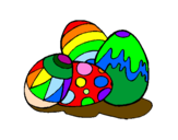Disegno Uovo di Pasqua pitturato su luca