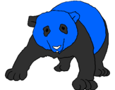 Disegno Orso panda  pitturato su alibobo