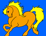 Disegno Cavallo robusto  pitturato su DAVIDIX