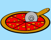 Disegno Pizza pitturato su VALENTINO ROSSI 46