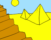 Disegno Piramidi pitturato su cecilia