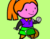 Disegno Ragazza che gioca a tennis  pitturato su Nicole Colangelo