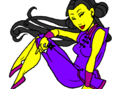 Disegno Principessa ninja  pitturato su angelica-vaccariello