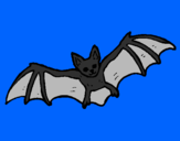 Disegno Pipistrello in volo  pitturato su sara 11