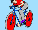 Disegno Ciclismo pitturato su pira