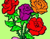 Disegno Mazzo di rose  pitturato su alessandra98