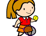 Disegno Ragazza che gioca a tennis  pitturato su valentina