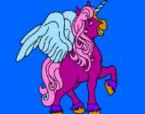 Disegno Unicorno con le ali  pitturato su pipa 10