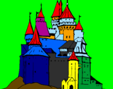 Disegno Castello medievale  pitturato su hijij