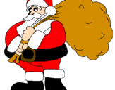 Disegno Babbo Natale e il suo sacco di regali pitturato su antonio