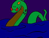 Disegno Mostro di Loch Ness  pitturato su Luciano