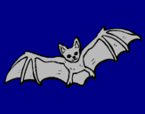 Disegno Pipistrello in volo  pitturato su rebecca