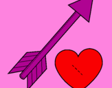 Disegno Freccia e cuore  pitturato su giulia