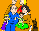 Disegno Famiglia pitturato su la famili