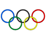 Disegno Anelli dei giochi olimpici  pitturato su ALEX