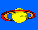 Disegno Saturno pitturato su marte