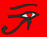 Disegno Occhio di Horus  pitturato su ALBERTO T