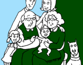 Disegno Famiglia pitturato su Cristiano