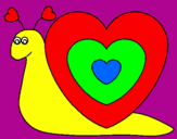 Disegno Lumachina cuore  pitturato su valerio f