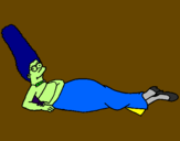 Disegno Marge pitturato su emma
