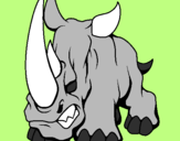 Disegno Rinoceronte II pitturato su ANDREA-F