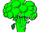 Disegno Broccoli  pitturato su cri
