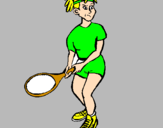 Disegno Ragazza che gioca a tennis  pitturato su FLAVIAGANI