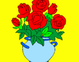 Disegno Vaso di fiori pitturato su Bella