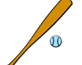 Disegno Mazza da baseball e Pallina  pitturato su tgfclsf