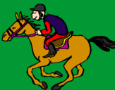 Disegno Corsa di cavalli  pitturato su sabrina